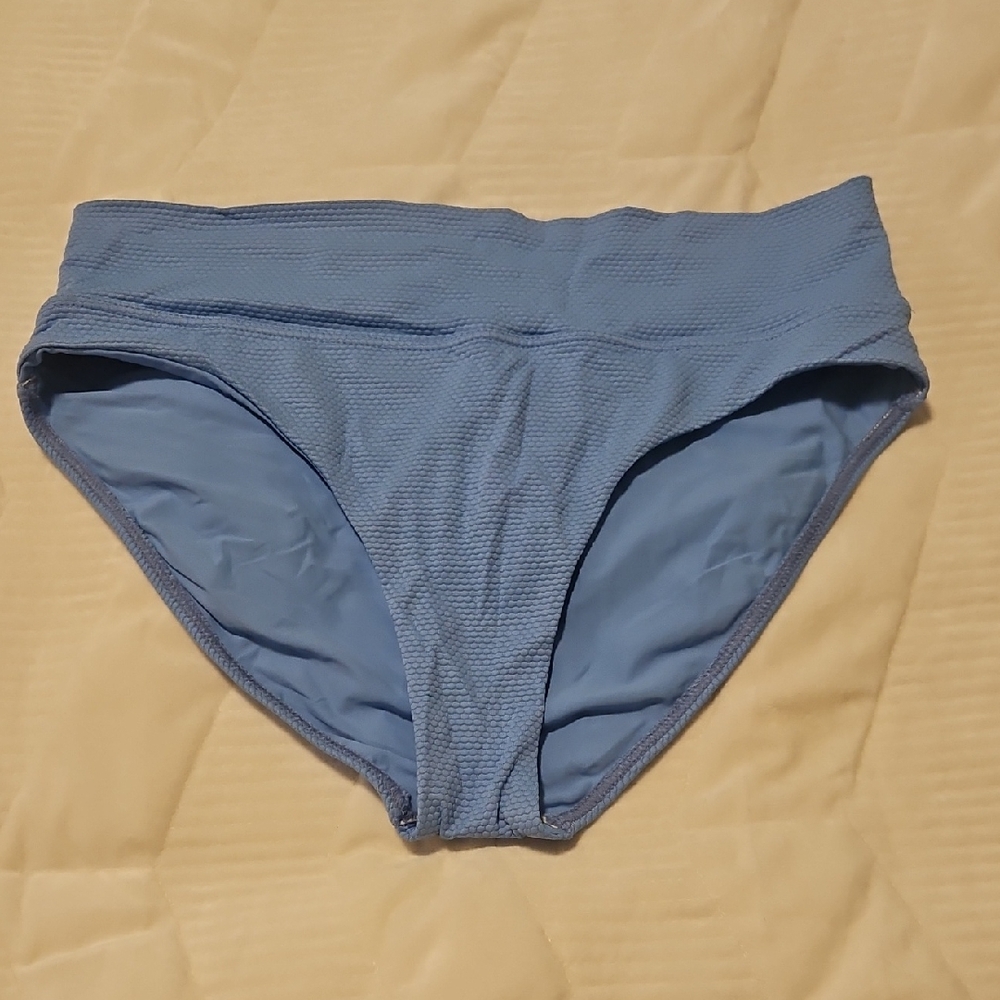 Blue High-Waisted Bikini Bottoms